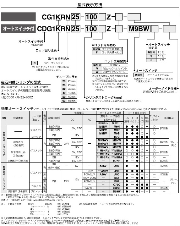 CG1KRN,CDG1KRNシリーズ 型式表示方法2