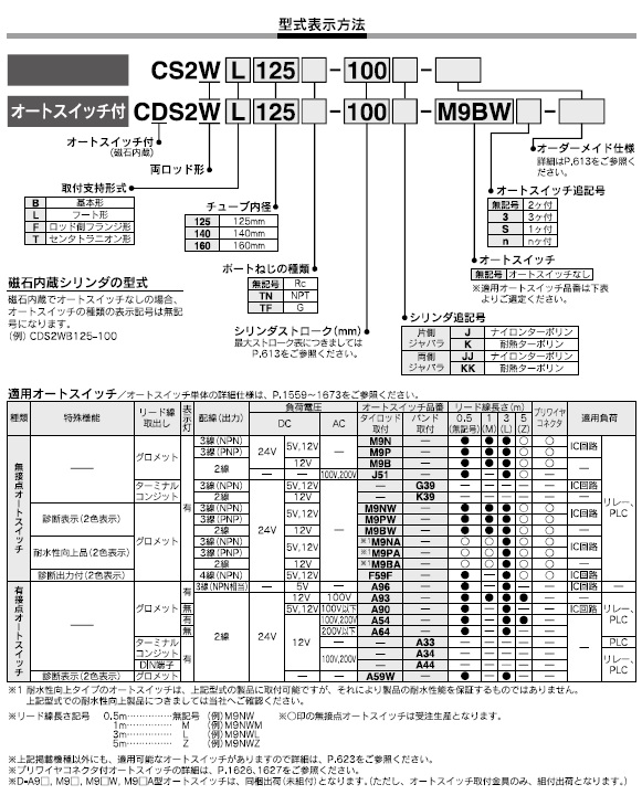 CS2W,CDS2Wシリーズ 型式表示方法2