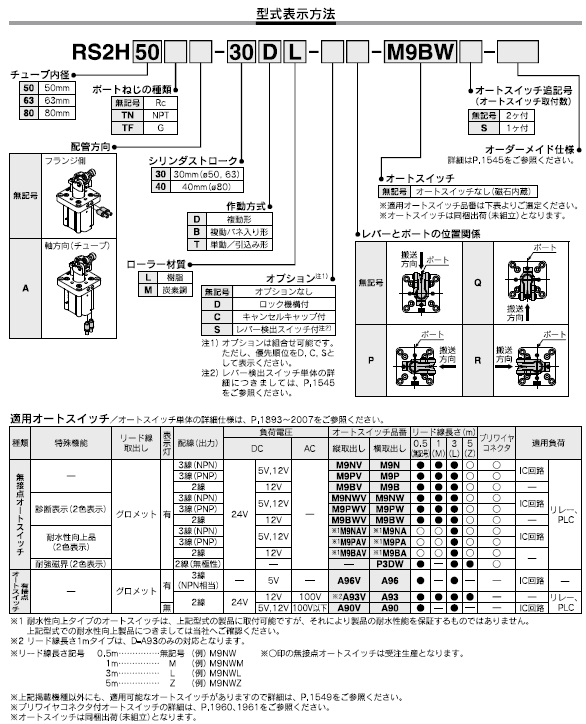 RS2Hシリーズ 型式表示方法2