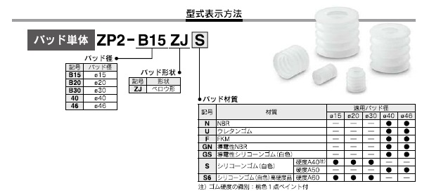 ZP2V,Z1-001シリーズ 型式表示方法3